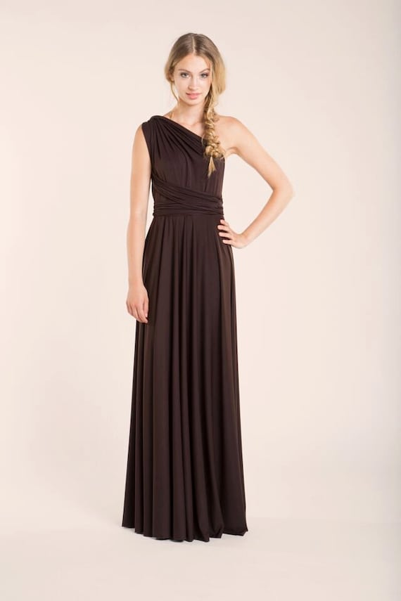 chocolate evening gowns