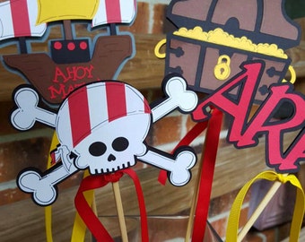 Pirate Centerpiece with Skull, Treasure Chest, Argggghh and Ship