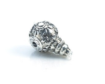Tibetian Guru beads - three holes prayer beads - three way antique silver alloy beads - T cock beads - Tibetian silver beads - 10 sets