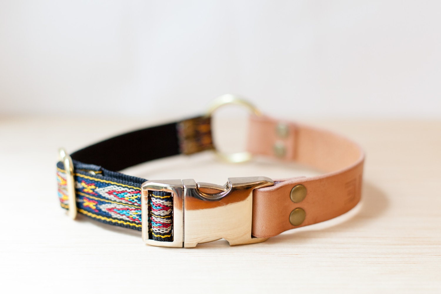 Personalised Leather Dog Collar with Metal Side Release Buckle