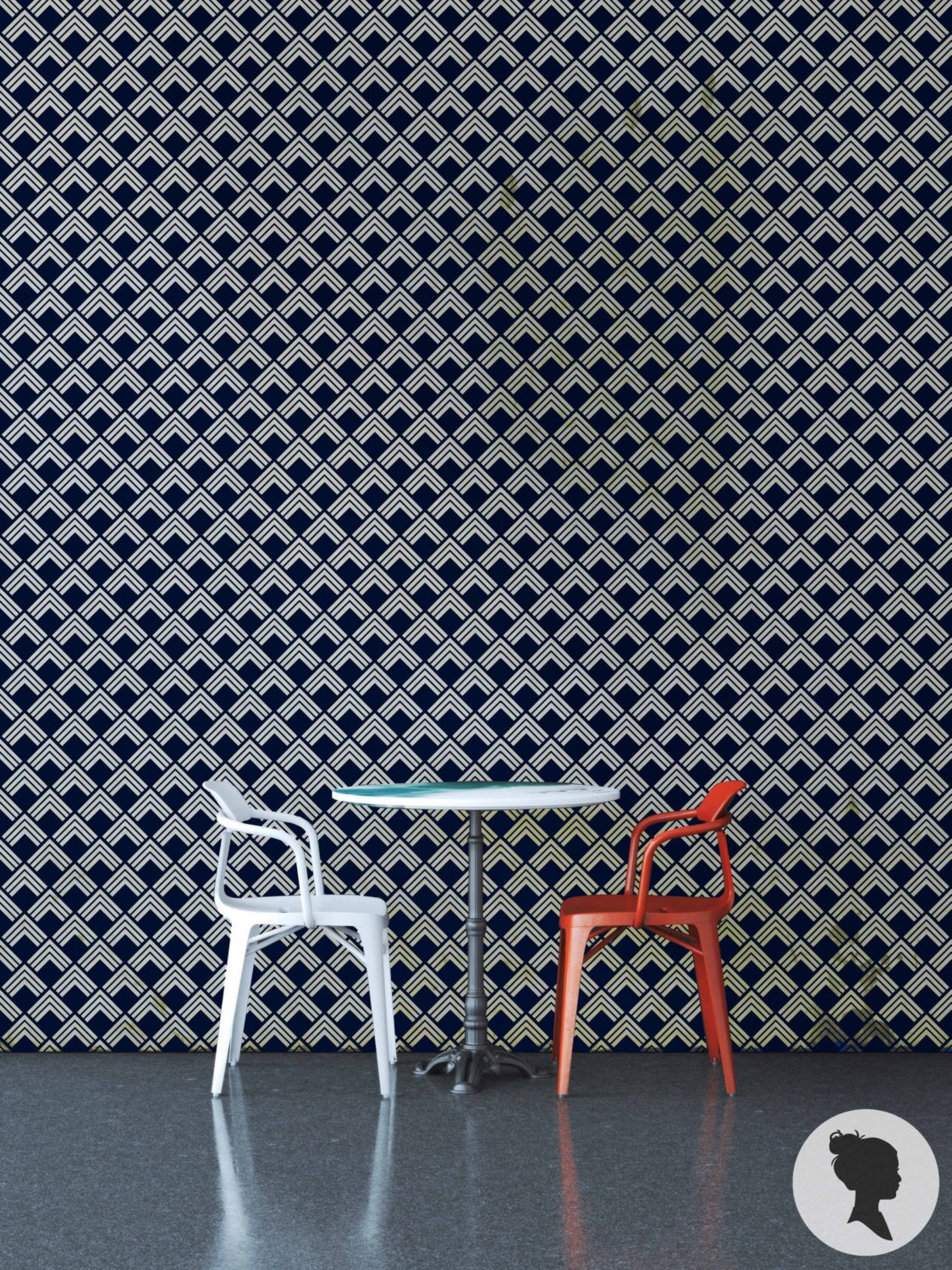 Art Deco Wallpaper / Traditional or Removable Wallpaper M105