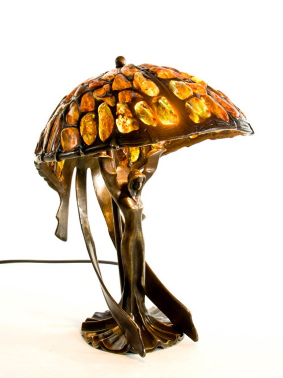 Flying Lady stained glass lamp