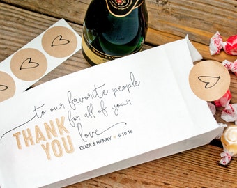 Wedding Favor Candy Bags - Favorite People Thank You - Candy Buffet or Candy Bar Bag - 20 white Bags in each Pack