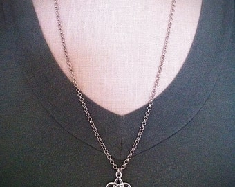 Celtic Heart Love Knot Necklace Silver Irish Love Knot Pendant Celtic Jewelry Jamie Claire Fraser Je Suis Prest