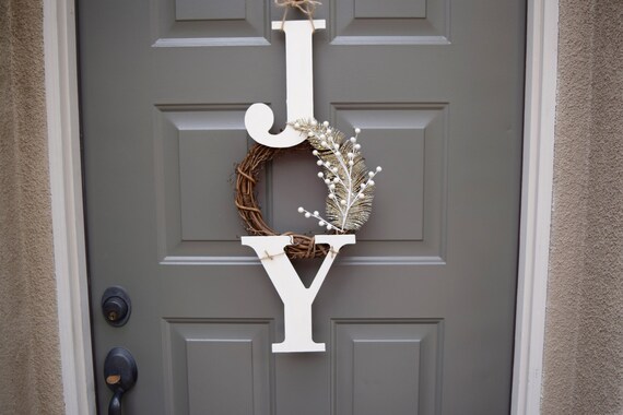 Joy Sign Wreath Christmas Door Hanger Joy Sign Wreath Christmas Door Hanger