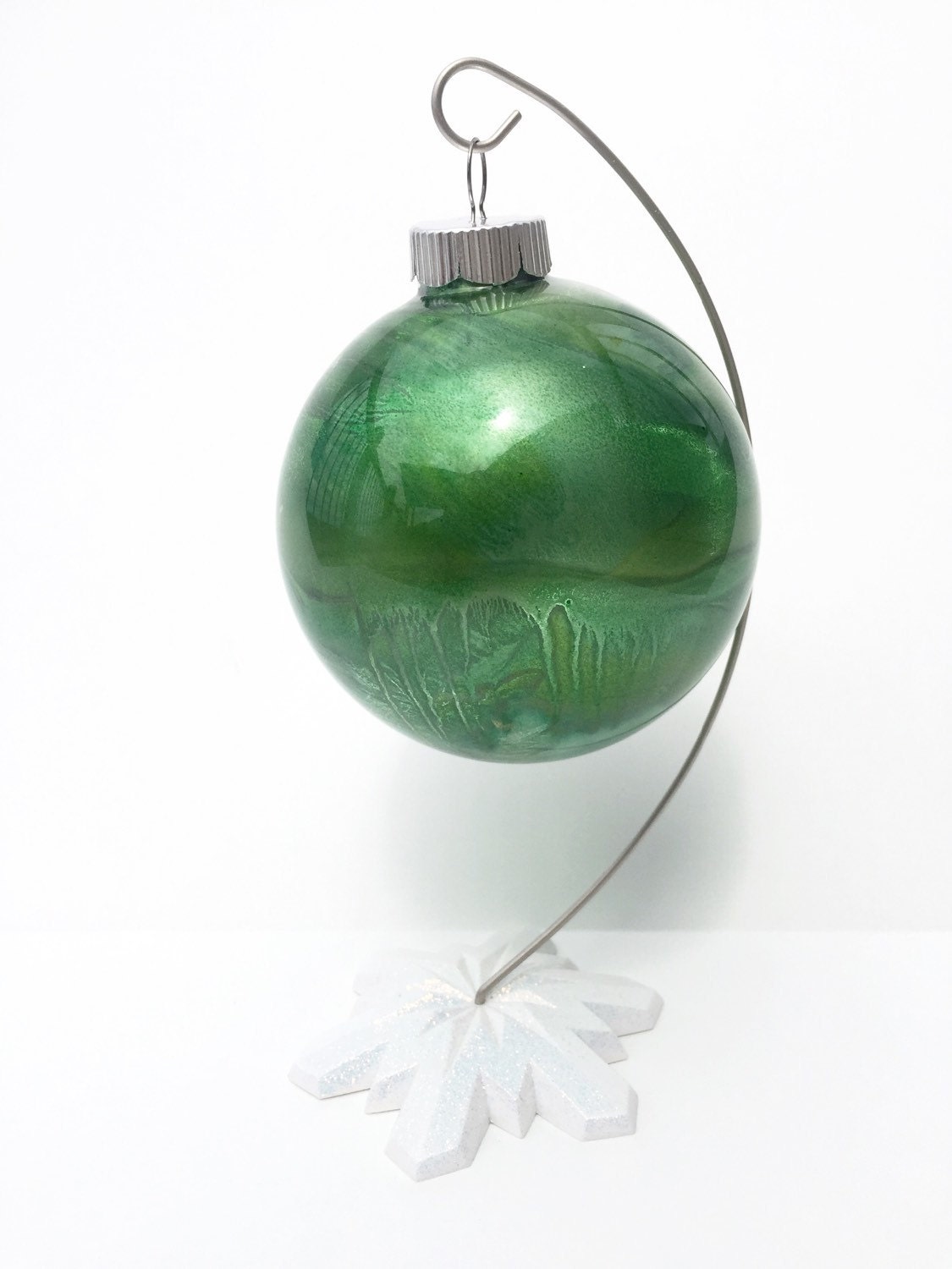 Stained Glass Christmas Ornament Bulb Green By MelissasHomeDecor