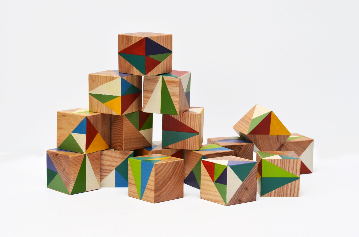 Wooden blocks set Wooden home decor Interior design by Lapalai