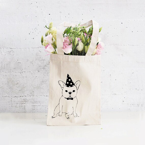 French Bulldog Canvas Tote Bag / Gift for French Bulldog / Dog