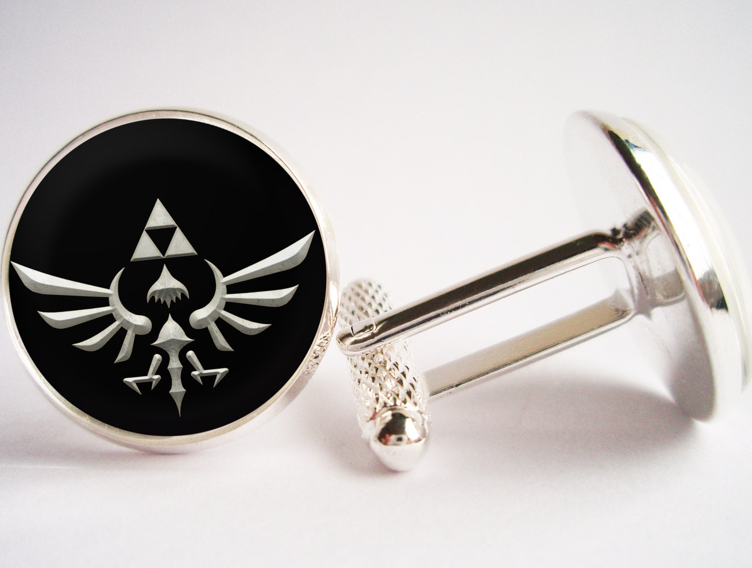 Legend of Zelda Cufflinks silver/bronze by HotMousePage on Etsy