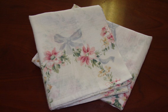 Two Vintage Standard pillowcases/Shabby Chic/Floral