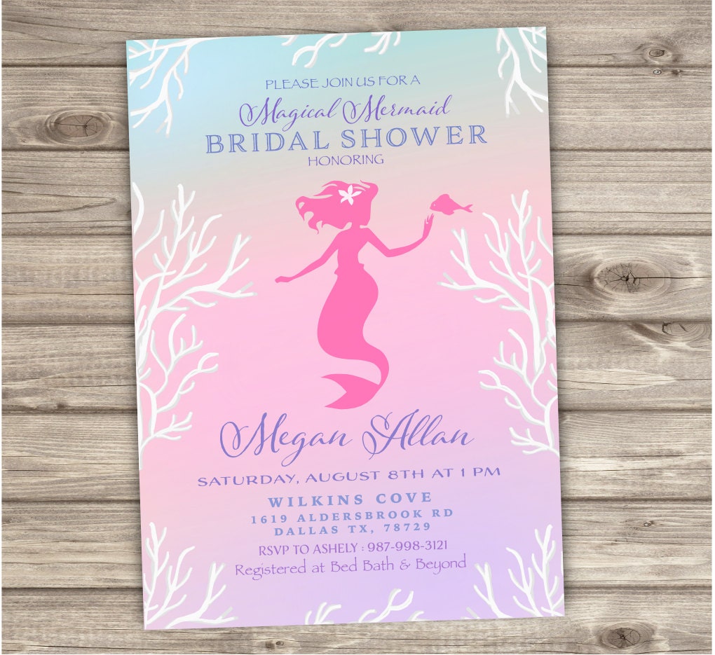 Mermaid Bridal Shower Invitations 10