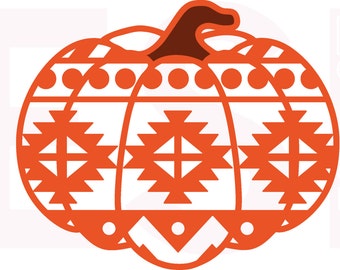 Pumpkin SVG, DXF, EPS, Aztec, cutting file for use with Silhouette Studio and Cricut Design Space.