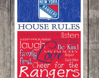New York Rangers House Rules 4x4.1/2 Fridge Magnet