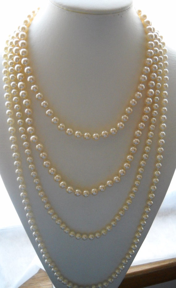 1980s Majorca Pearl Necklace Pearl Color White Or Faint Rose 7504