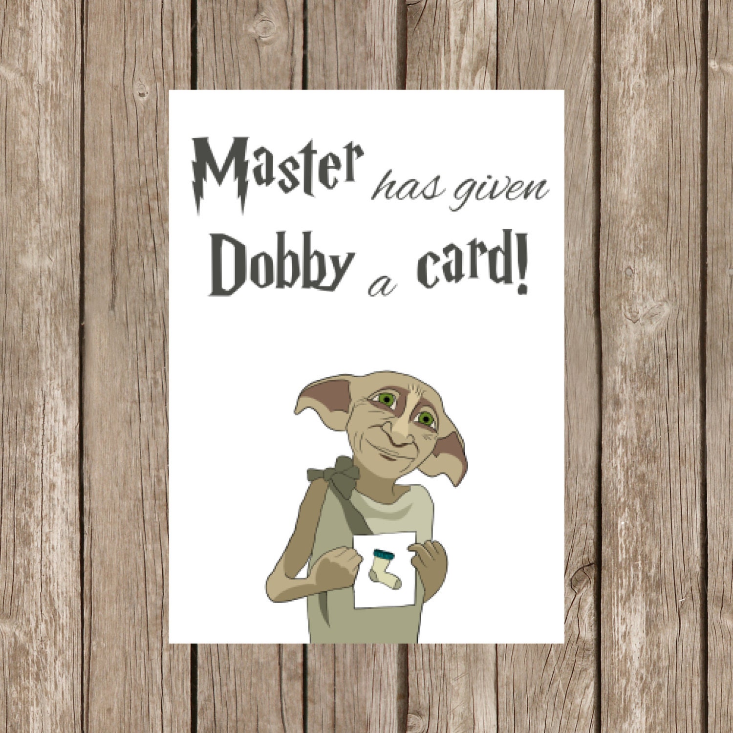 printable birthday card Harry Potter dobby watercolor