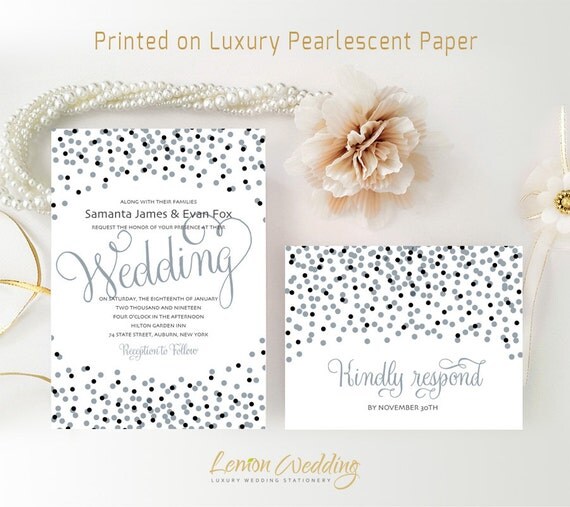 wedding invitations paper for shimmer wedding Silver Invitation Years Wedding printed paper  shimmer  on Eve