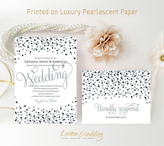 wedding invitations paper for shimmer wedding Silver Invitation Years Wedding printed paper  shimmer  on Eve