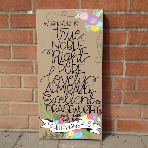 Canvas Art Home Decor Christian Bible Verse 12x24 by PupocoARTS