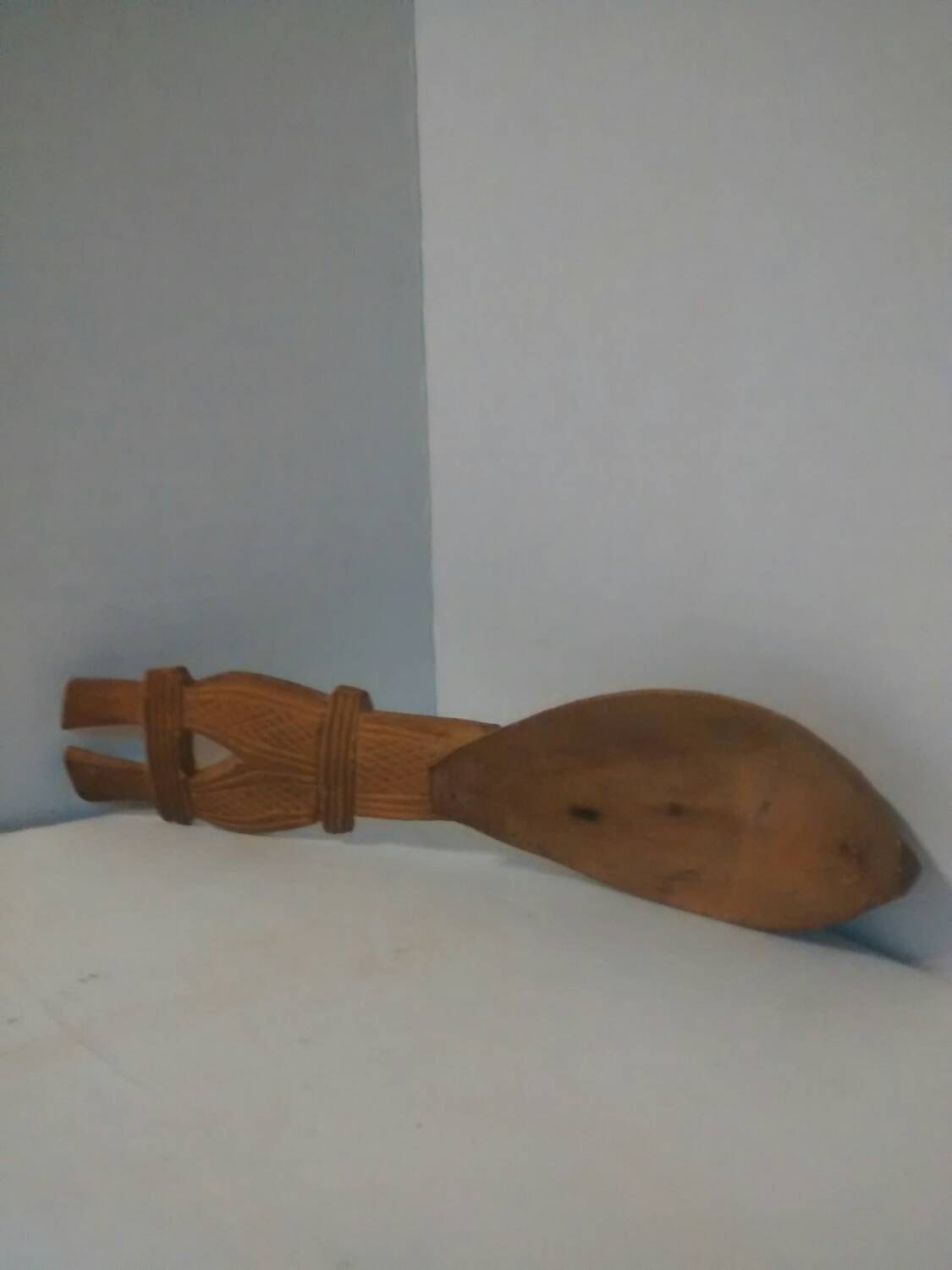 FREE SHIPPING! Vintage Hand Carved Wooden Scooping Serving Spoon