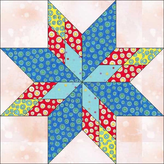 Star Block 12 Inch Block Geometric Pattern PDF Paper