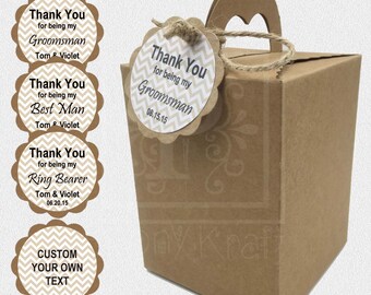 Set of 10 -Wedding Favor Boxes, Best Man Gift Boxes, Groomsman Gift Boxes, Party Favor Boxes, Tall Kraft Boxes With Handle, Size 9x12cm