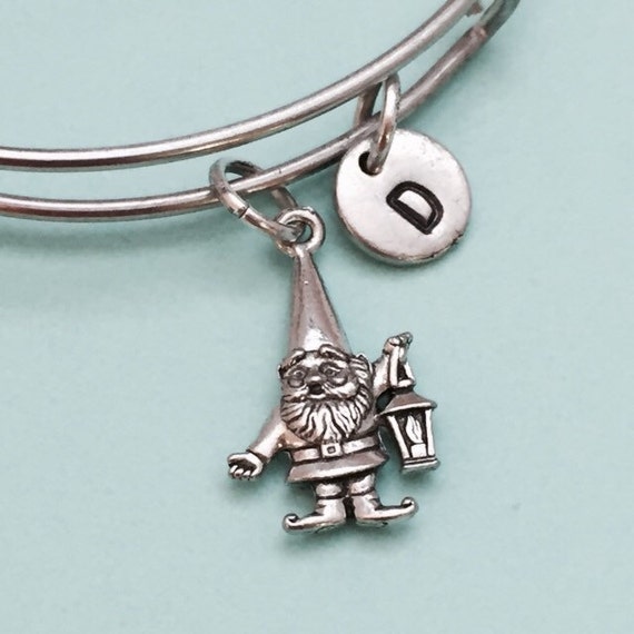 Gnome bangle gnome charm bracelet expandable bangle charm