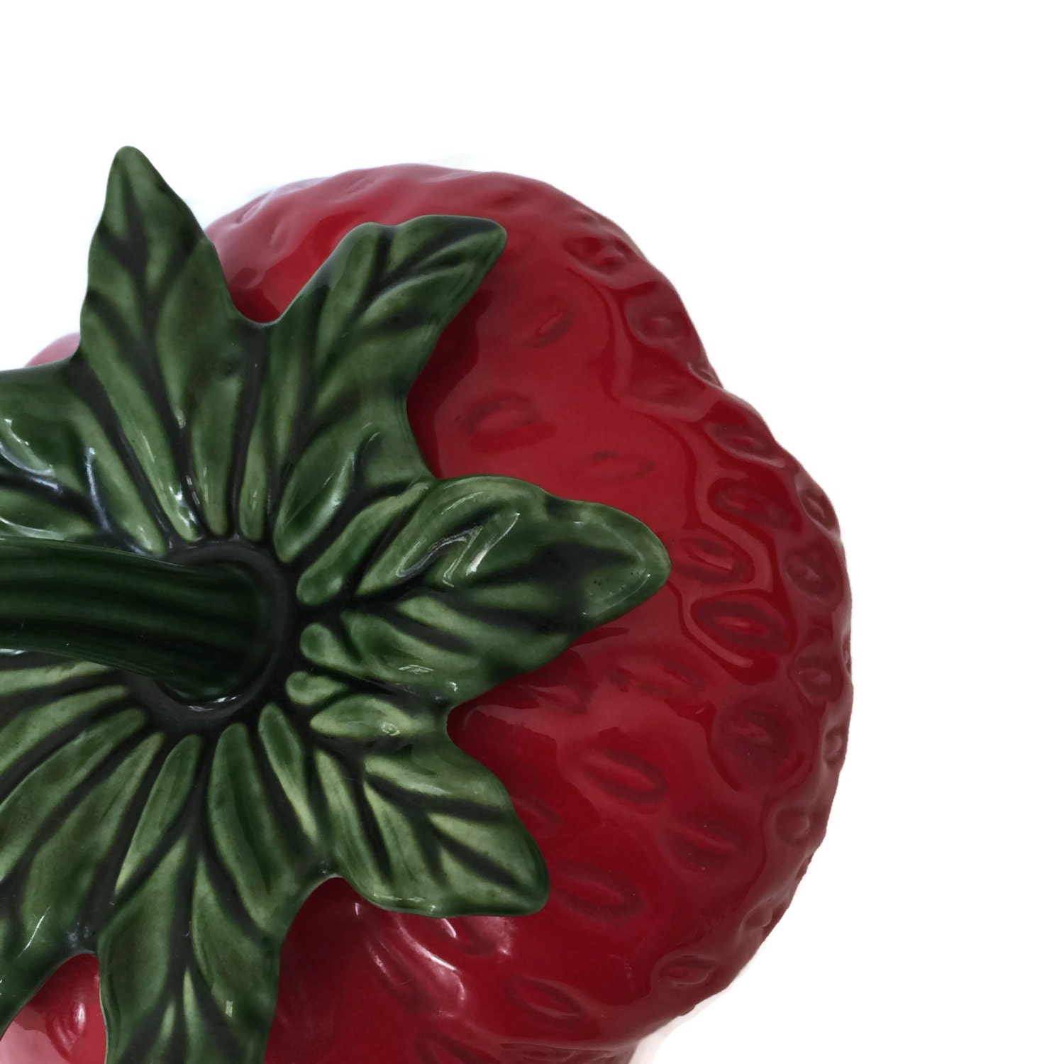 Ceramic Strawberry Cookie Jar c1994 by VivaTerraVintage on Etsy