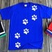 Paw Print T-Shirt Dog Cat Paw Print Tee Animal Lover Shirt