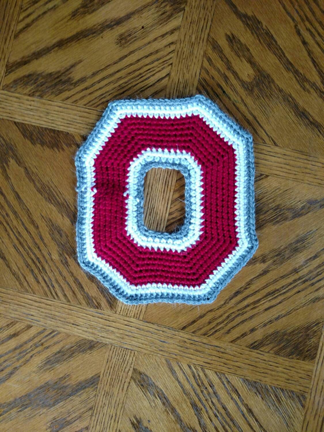 Large Ohio State Crochet Applique Block O Patch Large