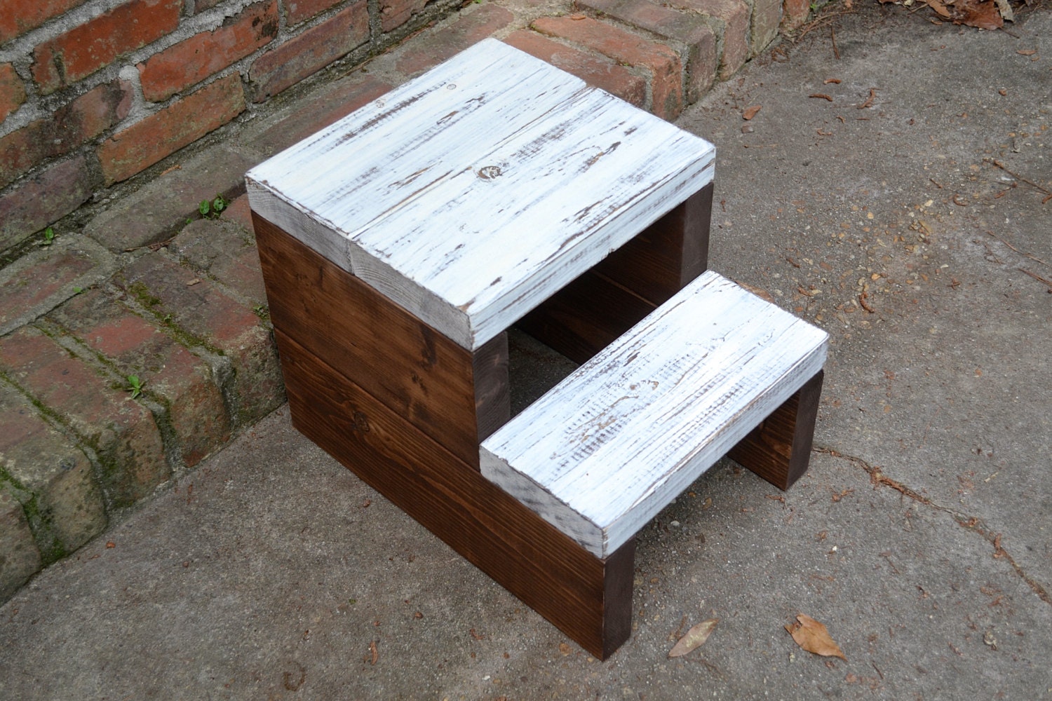 Farmhouse Step Stool Wooden Step Stool Dog Steps by CratesAndPine