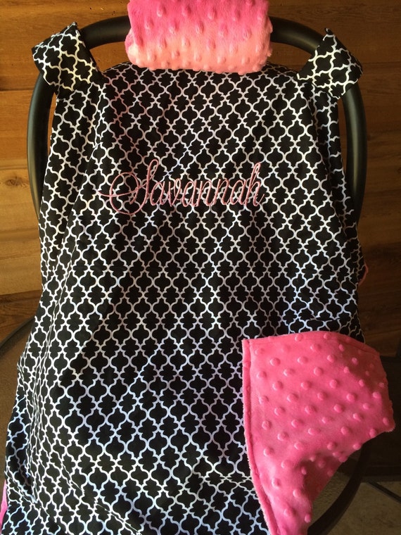 Monogrammed Car Seat Canopy Car Seat Cover by BlueFountainBoutique