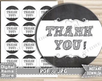 Printable Chalkboard Thank You Shower Tag by DigitalitemsShop