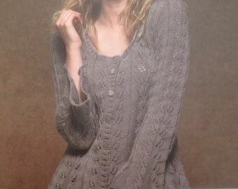 Ladies Flared Lacy Cardigan Knitting Pattern