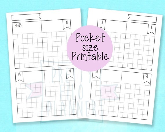 Undated Printable Planner Insert Pocket Size Wo2p