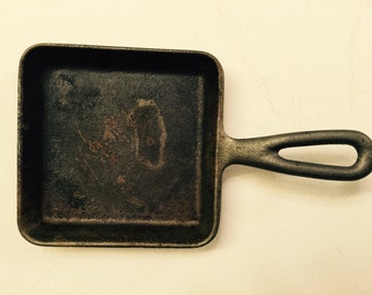 Vintage Mini Cast Iron Skillet - 5 1/2" X 5 1/2" - Cast Metal Service - Square