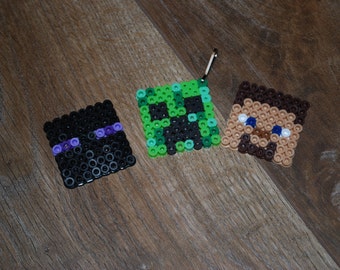 Minecraft inspired TNT Creeper Perler Bead Cake Topper Pixel