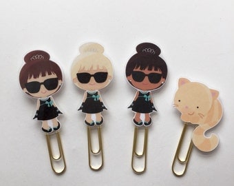 Audrey Hepburn Breakfast at Tiffanys Cat Double Sided Planner Clip - Made to Order