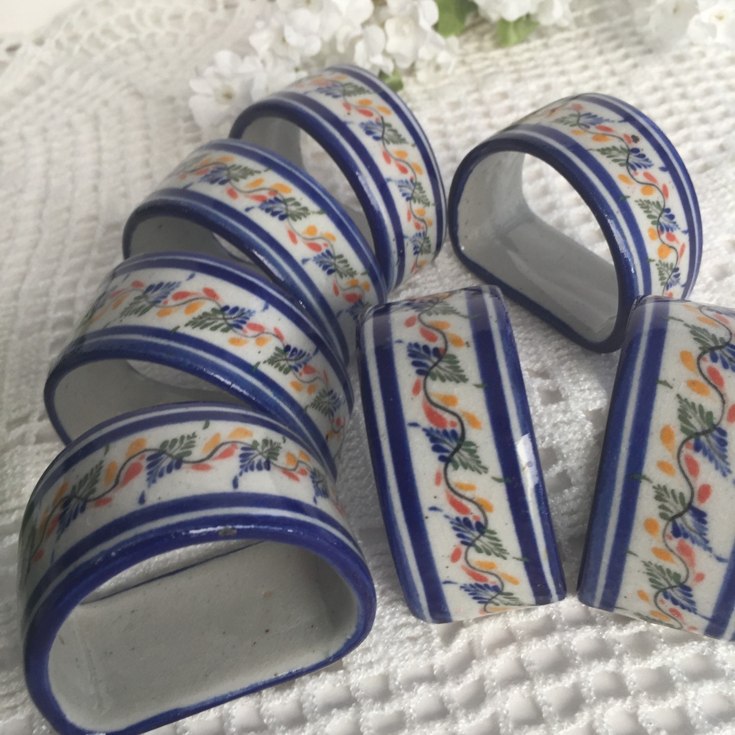 7 Ceramic napkin holder ring napking holder table decor