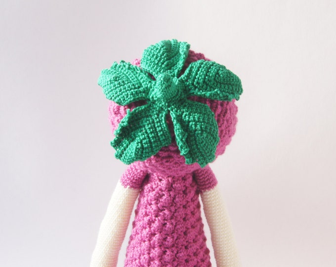 Crochet Toy Doll Amigurumi Lalylala Doll Pink Purple Handmade Berry Grapes Fruit People