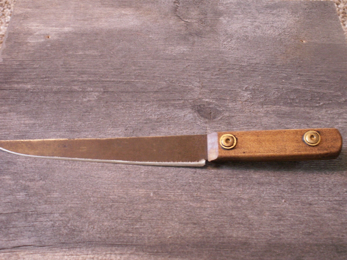9 Rustic Hand Made Knife Made from Old Saw blade and Oak