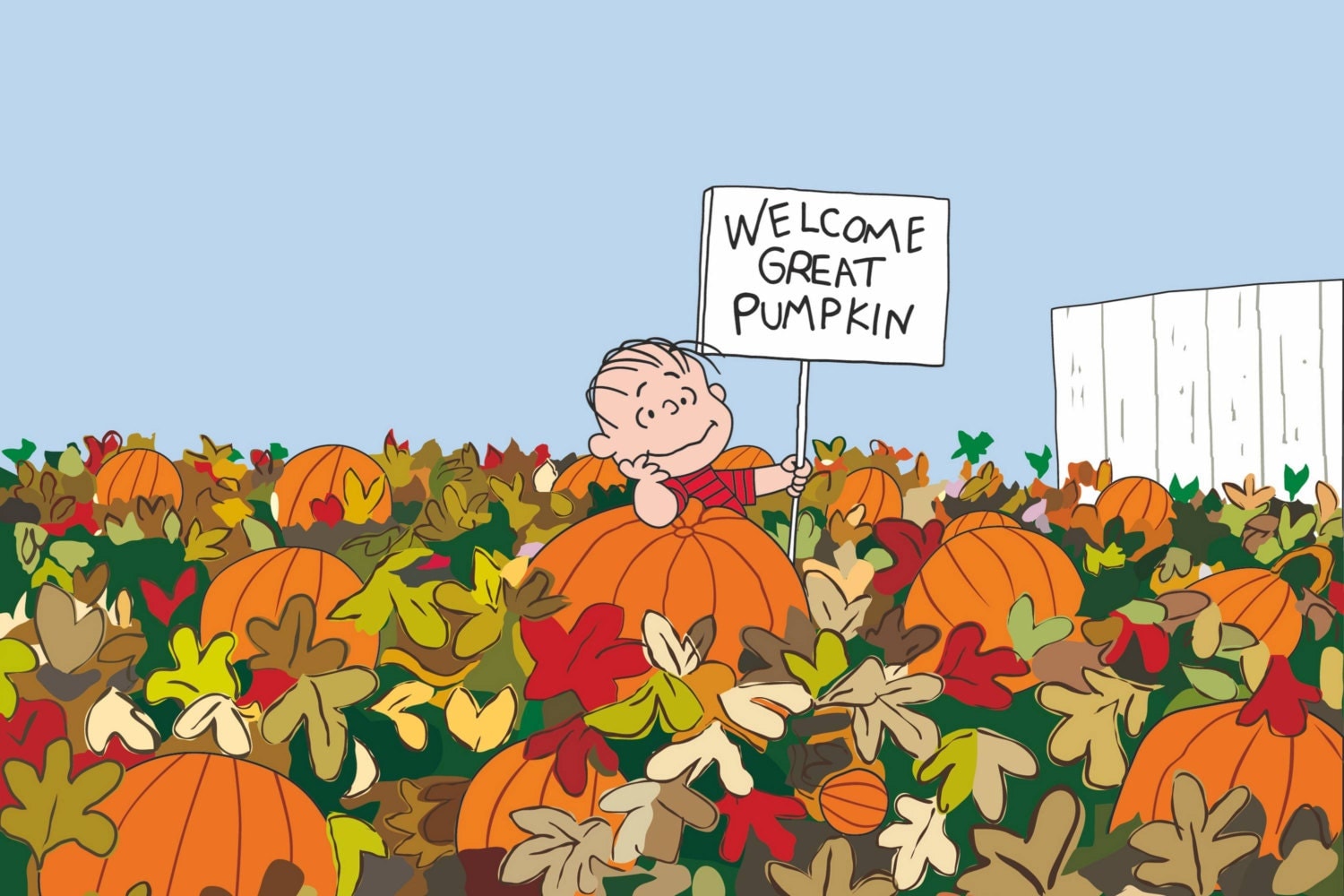 Marmont Hill Welcome Great Pumpkin Peanuts Print by MarmontHill