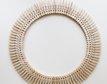 Large Clothespin Sun Wreath: Front Door Decor, Wall Art or Tabletop Centerpiece