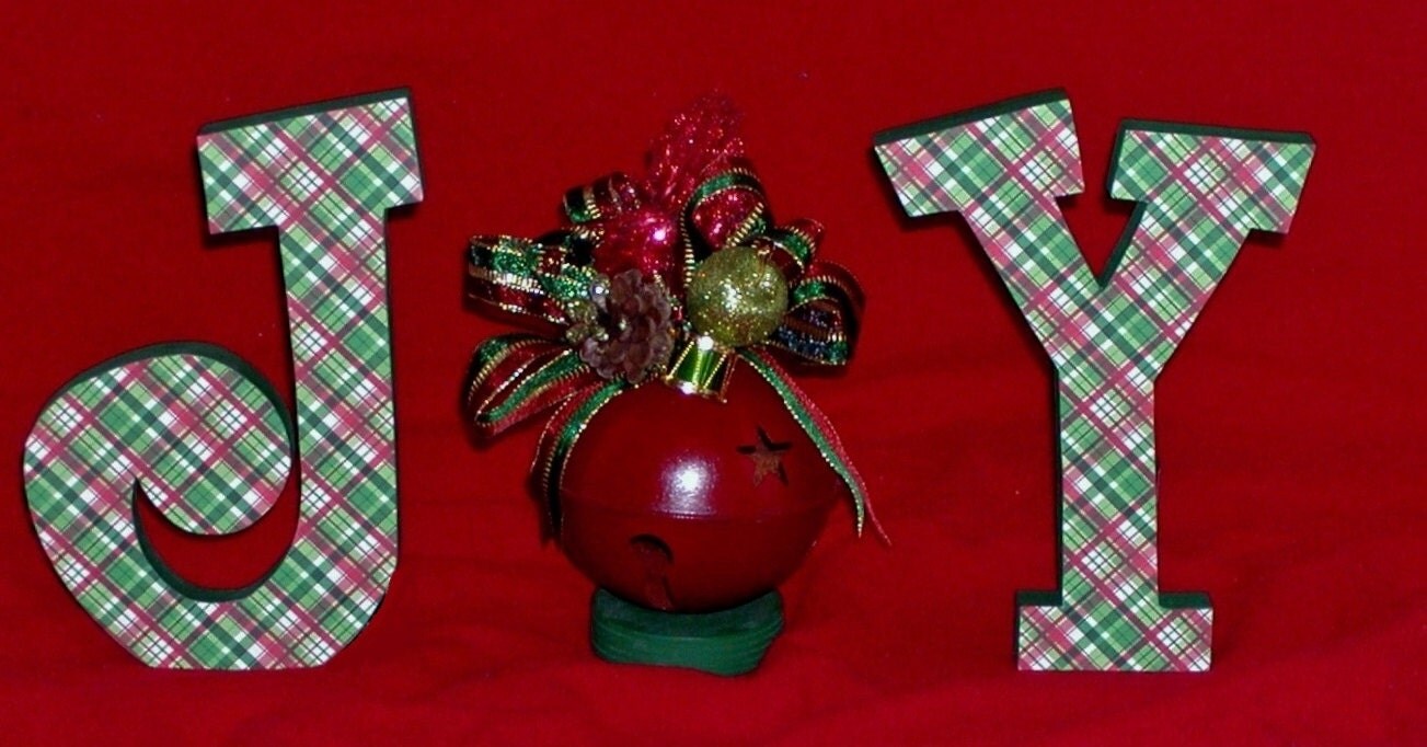 Christmas Decor JOY Holiday wooden letters