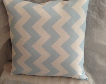 White and Light Blue Chevron Decorative Pillow Home Decor Chevron Pillow