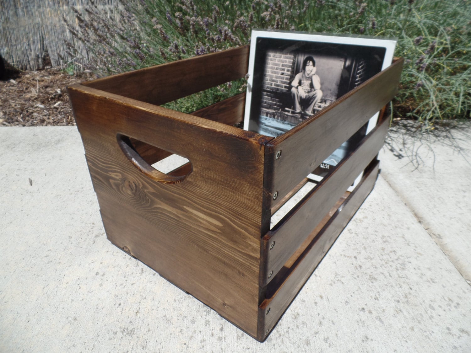 Hand Built Record LP Vinyl Crate Storage Solid by RogueWoodStudio