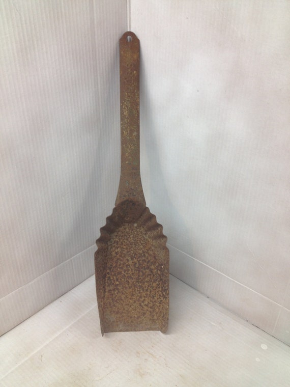 Antique Fireplace Coal Ash Shovel Old Rusty Long Handled