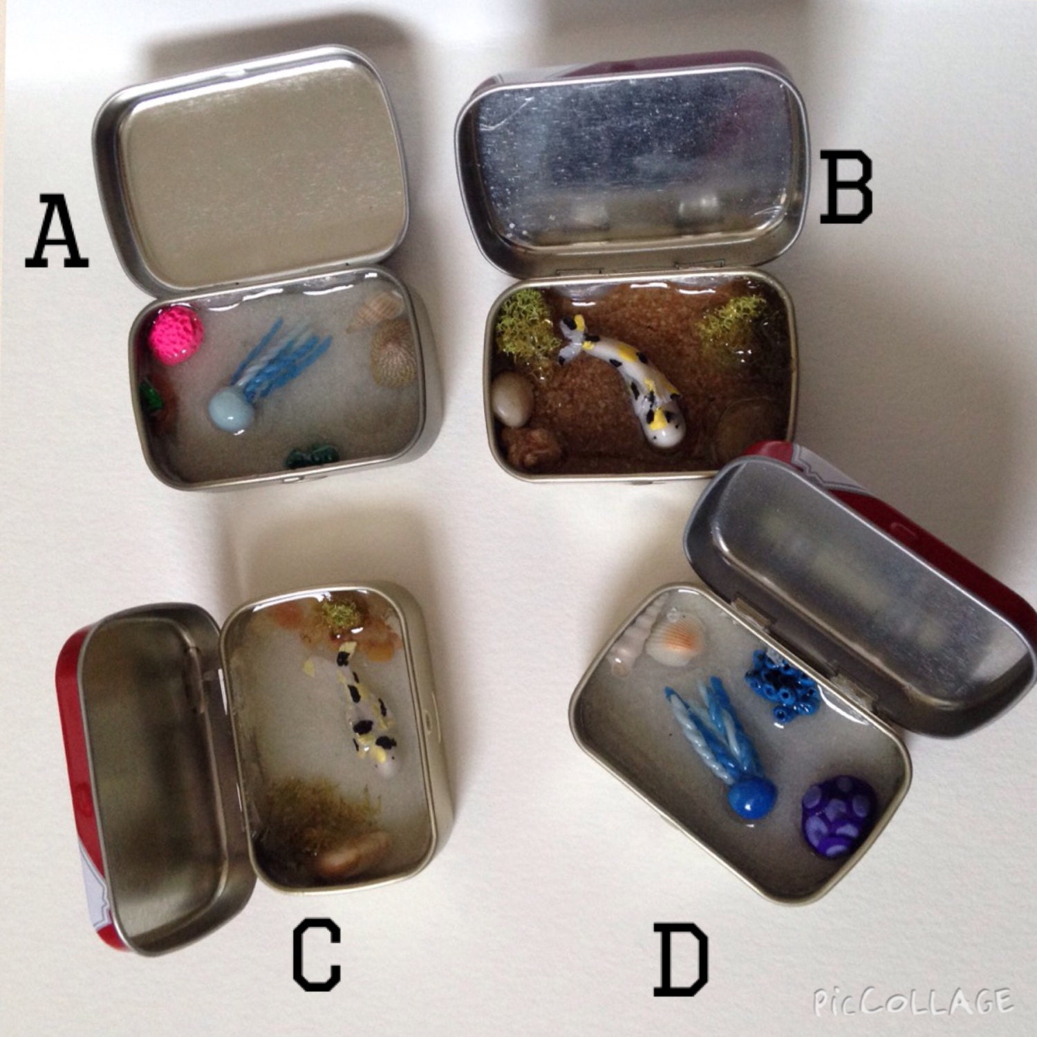 Resin Altoid ponds jellyfish koi fish resin by LilCrafterOreo
