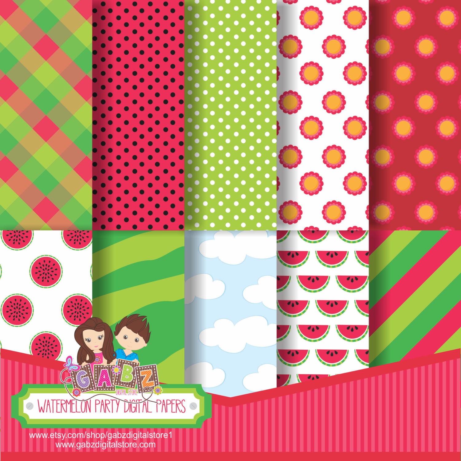 Download Watermelon Party Digital Papers Girls Party Girl Birthday