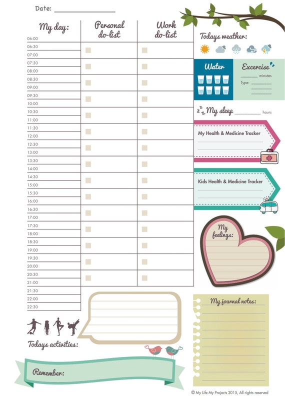Inspirational Life Planner Daily Planner by MyLifeMyProjects
