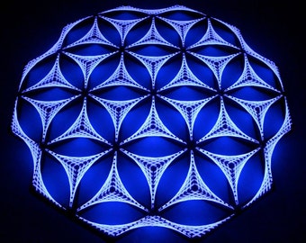 CHRYSANTHEMUM string art sacred geometry zen lack 3D wall